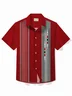Royaura® 50's Retro Medieval Geometric Men's Bowling Shirt Artistic Stretch Pocket Camp Shirt Big Tall