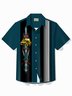 Royaura® Vintage Bowling Willys Jeep Thin Line Print Chest Pocket Shirt Plus Size Men's Shirt