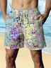 Royaura® Hawaiian Gradient 3D Print Men's Board Shorts