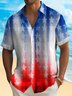 Royaura® American Flag Men's Hawaiian Shirt Gradient Stretch Camp Pocket The Fourth Of July Shirt Big Tall