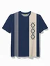 Royaura® Vintage Medieval Geometric Art Men's Round Neck Short Sleeve T-Shirt Stretch Comfort Top Big Tall