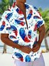 Royaura® Hawaii Flag Feather Print Men's Button Pocket Short Sleeve Shirt