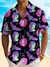 Royaura® Vintage Tattoo Tiki Black Men's Hawaiian Shirt Skull Girls Camp Pocket Art Shirt Big Tall