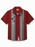 Royaura® Vintage Bowling Geometric Print Chest Pocket Shirt Plus Size Men's Shirt Big Tall