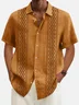 Royaura® Cotton Linen  60's Vintage Men's Guayabera Shirt Stretch Pocket Camp Shirt Big Tall