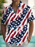 Royaura® Retro Flag Gradient 3D Print Men's Button Pocket Short Sleeve Shirt