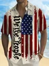 Royaura® Vintage Flag Independence Day 3D Print Men's Button Pocket Short Sleeve Shirt