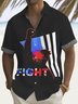 Royaura® Retro 2024 Pennsylvania Rally Survived Fun Letters Come On 3D Digital Printing Men's Button Pocket Short Sleeve Shirt Big & Tall