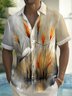 Royaura® Beach Resort Men's Hawaiian Shirt Crane Print Pocket Short Sleeve Shirt Big Tall
