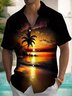 Royaura® Hawaiian Gradient Ocean Beach Art Print Men's Button Pocket Short Sleeve Shirt Big & Tall
