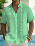 Royaura® Men's Hawaiian Guayabera Shirt Leaf Print Pocket Camping Shirt Big Tall
