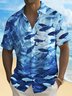 Royaura® Beach Resort Men's Hawaiian Shirt Fish Print Pocket Short Sleeve Shirt Big Tall