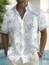 Royaura® Hawaiian Leaf Print Men's Button Pocket Short Sleeve Shirt Big & Tall