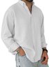 Royaura® Basic Solid Color Cotton Men's Lapel Button Pocket Long Sleeve Shirt Big & Tall