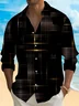 Royaura® Vintage Geometric Art Print Men's Button Pocket Long Sleeve Shirt Big & Tall