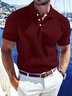 Royaura® Men's Striped Short Sleeve Button POLO Shirt Big & Tall