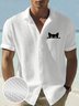 Royaura® Halloween Fun Cat Seersucker Print Men's Button Pocket Short Sleeve Shirt Big & Tall