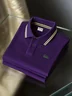 Royaura® Basic Casual Logo Polo Shirt Men's Solid Lapel Polo Shirt Large & Tall Sizes