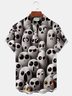Royaura® Holiday Halloween Cute Cartoon Monster Print Men's Button Pocket Short Sleeve Shirt Big & Tall