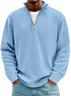 Royaura® Basic Corduroy Striped Men's Zipper Long Sleeve Stand Collar Sweatshirt Big & Tall