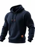 Royaura® Men's Plaid Textured Drawstring Hooded Sweatshirt Big & Tall
