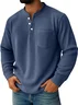 Royaura® Men's Corduroy Crew Neck Button-Down Long Sleeve T-Shirt Big & Tall