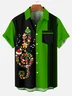 Royaura® Christmas Musical Notes Christmas Gift Print Men's Lapel Pocket Short Sleeve Shirt Big & Tall