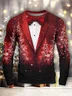 Royaura® Men's Retro Christmas Funny Clothing Print Crew Neck Long Sleeve Sweatshirt Big & Tall