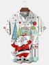 Royaura® Christmas Medieval Atomic Christmas Cartoon Print Casual Stylish Hawaiian Shirt Summer Shirts Pocket Short Sleeve Shirt Big Tall
