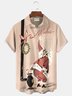 Royaura® Christmas Retro Santa Claus Print Casual Stylish Hawaiian Shirt Summer Shirts Pocket Short Sleeve Shirt Big Tall