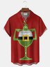 Royaura® Christmas Fun Cartoon Print Men's Button Pocket Short Sleeve Shirt Big & Tall