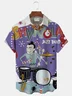 Royaura® Christmas Geometric Jazz Print Button Pocket Short Sleeve Shirt Big & Tall