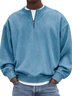 Royaura® Basic Men's Casual Fashion Stand Collar Half Zip Striped Sweatshirt