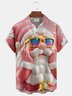 Royaura® Christmas Cartoon 3D Print Men's Button Pocket Short Sleeve Shirt Big & Tall