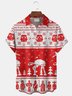 Royaura® Christmas Geometric Movie Print Men's Button Pocket Short Sleeve Shirt Big & Tall