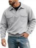 Royaura® Basic Men's Casual Fashion Double Pocket Tough Workwear Motorcycle Button Sweatshirt
