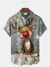 Royaura® Christmas Elk Print Casual Stylish Hawaiian Shirt Summer Shirts Pocket Short Sleeve Shirt Big Tall