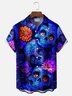 Royaura® Skull Print Men's Button Pocket Short-Sleeve Shirt Big & Tall