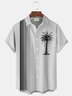 Royaura® Christmas Striped Coconut Tree Print Men's Button Pocket Short-Sleeve Shirt Big & Tall