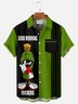 Royaura® Retro Cartoon Bowling Stripe Print Men's Button Pocket Short-Sleeve Shirt Big & Tall