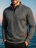 Royaura® Warm Men's Stand Collar Zipper Long Sleeve Sweatshirt Big & Tall
