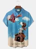Royaura® Cartoon Print Men's Button Pocket Short-Sleeve Shirt Big & Tall