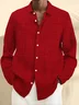 Royaura® Basic Red Christmas Print Men's Button Pocket Long-Sleeve Shirt Big & Tall