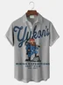 Royaura® Retro Holiday Christmas Cartoon Print Men's Button Pocket Short Sleeve Shirt Big & Tall