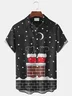 Royaura® Funny Christmas shirts Snowflake Christmas chimney print men's button Hawaiian short-sleeved shirt Big & Tall