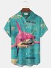 Royaura® Shark Art Print Men's Button Pocket Short-Sleeve Shirt Big & Tall