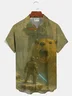 Royaura® Men's Groundhog Day Lightsaber Machine Groundhog Print Retro Short Sleeve Button Down Big & Tall