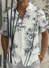 Royaura® Retro Bamboo Leaf Print Men's Button-Down Short-Sleeve Hawaiian Shirt Big & Tall