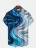 Royaura® Retro Gradient Art Print Men's Button-Down Short-Sleeve Hawaiian Shirt Big & Tall