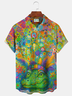 Royaura® Men's Mardi Gras Flower beds Crocodile Print Retro Short Sleeve Shirt Big & Tal